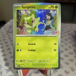 Sprigatito Pokemon Horizons Scarlet & Violet SVP 191 Holo Black Star Promo NM - Image 3