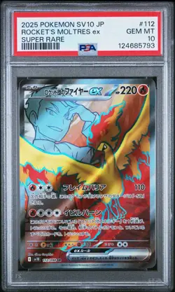 PSA 10 Rocket's Moltres ex SR 112/098 sv10 Glory of Team Rocket Pokemon Japanese - Image 3