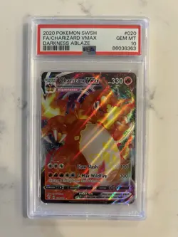Pokemon PSA 10 Gem Mint Darkness Ablaze Full Art Charizard VMAX 020/189 - Image 3