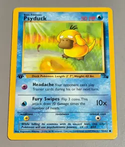Psyduck # 53/62 Common 1.Edition Fossil 2000 Pokemon Englisch Near Mint Vintage - Image 1