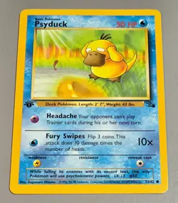 Psyduck # 53/62 Common 1.Edition Fossil 2000 Pokemon Englisch Near Mint Vintage - Image 2