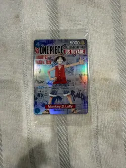 One Piece Monkey D. Luffy US Voyage Promo Bandai Namco Character Holo Card P-055 - Image 1