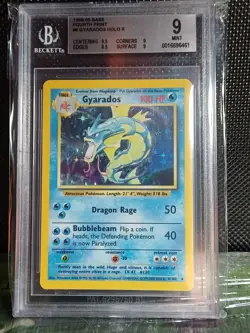 BGS 9 Fourth Print 1999-2000 Pokemon Card Base Set Gyarados 6/102 graded 4th - Image 1