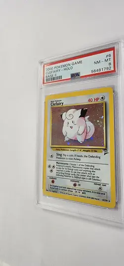 PSA 8 Pokemon Card: Clefairy 6/130 2nd Base Set Holo - Image 2