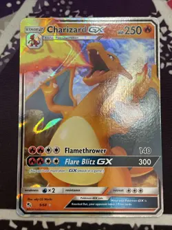 Pokemon English TCG Card Hidden Fates Charizard GX 9/68 Holo - Image 1