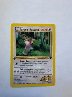 Lt. Surge's Rattata 1st Edition 85/132 Pokemon Card Pre-owned - Image 1