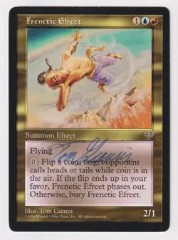 Blue Signed Frenetic Efreet MP Mirage Artist Thomas Gianni MTG Reserved List! - Image 1