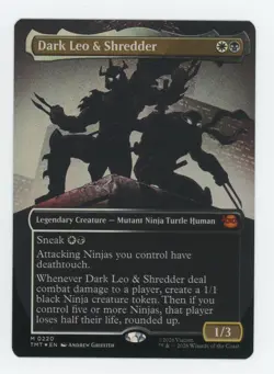 Magic MTG Teenage Mutant Ninja Turtles Borderless Foil #220 Dark Leo & Shredder - Image 1