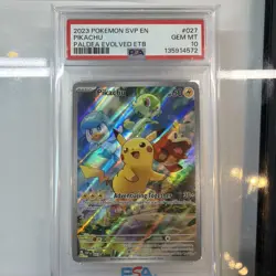 2023 Pokemon SVP EN Black Star Promo Pikachu Paldea Evolved ETB #027 PSA 10 Gem - Image 1
