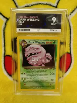 Pokemon Team Rocket Set 2000 Holo Dark Weezing 14/82 Ace Graded 9 Mint - Image 1