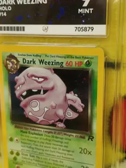 Pokemon Team Rocket Set 2000 Holo Dark Weezing 14/82 Ace Graded 9 Mint - Image 2