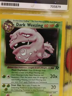 Pokemon Team Rocket Set 2000 Holo Dark Weezing 14/82 Ace Graded 9 Mint - Image 3