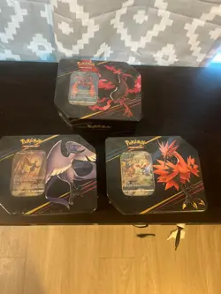 Pokemon TCG: Crown Zenith Tin Galarian Moltres , Zapdos , Articuno - Image 1