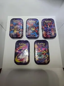 Pokemon Mega Heroes Mini Tins Set Of 5 Lot Bundle Free Shipping - Image 1