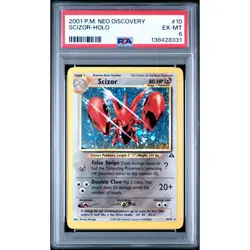 2001 P.M. Neo Discovery Scizor Holo #10 PSA 6 EX-MT Graded Pokemon - Image 1