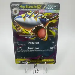 Mega Sharpedo ex 061/094 Phantasmal Flames Holo Double Rare Pokemon NM-MT - Image 1