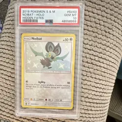 Pokemon Noibat SV43/SV94 Hidden Fates: Shiny Vault Shiny Holo Rare PSA 10 - Image 1