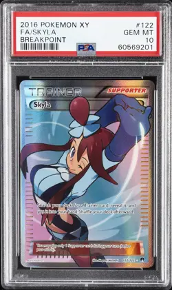 2016 POKEMON XY BREAKPOINT #122 FULL ART/SKYLA PSA 10 - Image 1