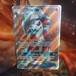 Lycanroc GX FULL ART ULTRA RARE 138/145 SM Guardians Rising Pokemon HOLO LP 2017 - Image 2
