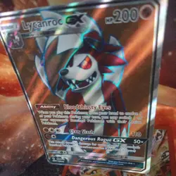 Lycanroc GX FULL ART ULTRA RARE 138/145 SM Guardians Rising Pokemon HOLO LP 2017 - Image 3