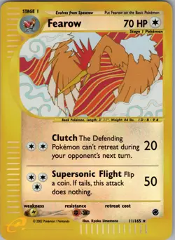 2002 Fearow 11/165 - Expedition Reverse Holo Rare - Pokemon TCG - NM - Image 1