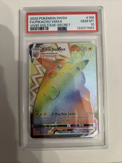 Pokemon TCG Pikachu Vmax 188/185 Vivid Voltage Secret Rare PSA 10 - Image 1