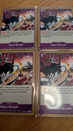 x4 playset ST04-016 Blast Breath : Common English One Piece TCG Card - Image 1