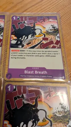 x4 playset ST04-016 Blast Breath : Common English One Piece TCG Card - Image 3