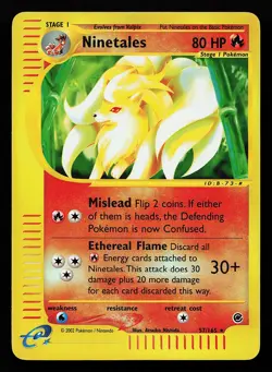Ninetales 57/165 Reverse Holo Rare Expedition Pokemon Card - Image 1