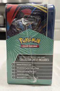 SEALED Pokemon 2025 Fall Mega Collector Chest Tin Box - 6 Packs & 3 Foil Cards - Image 3
