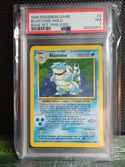 PSA 7 Fourth Print 1999-2000 Pokemon Card Base Set Blastoise 2/102 graded 4th - Image 1