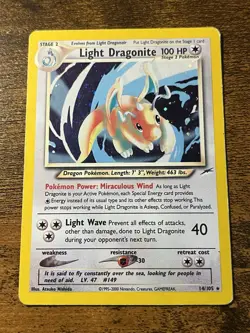 Light Dragonite 14/105 Neo Destiny Holo Pokemon Card - Image 1