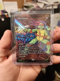 Leos Katana Sword Of Sinew And Steel Borderless Foil MTG TMNT - Image 1