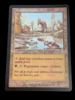 1999 Magic: The Gathering - Urza's Destiny - YAVIMAYA HOLLOW - Rare Land - NM - Image 1