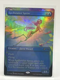 MTG Spellstutter Sprite BORDERLESS FOIL Secret Lair Drop 117 NM - Image 1