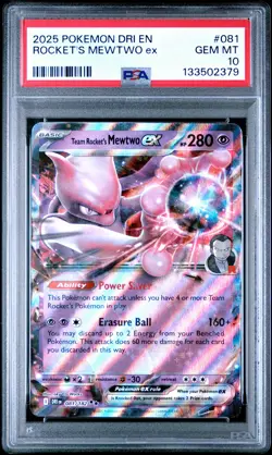 Rocket'S Mewtwo Ex - 2025 Pokemon Dri En-Destined Rivals #081 PSA 10 - Image 1