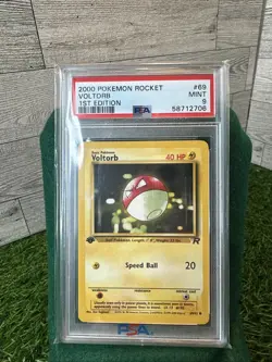 PSA 9 Mint Voltorb #69 1st Edition Pokemon 2000 Team Rocket Set - Image 1