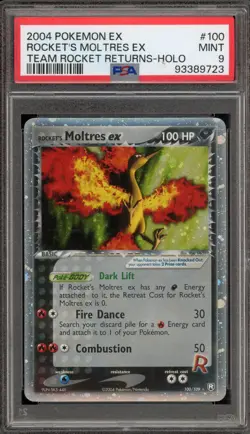Pokemon Rocket's Moltres ex EX Team Rocket Returns Holo Rare #100 PSA 9 Mint - Image 1