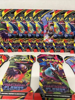Pokemon Mega Evolution Phantasmal Flames Sleeved Booster Pack Lot Of 16 - Image 1