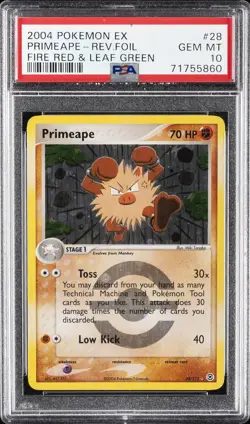 2004 POKEMON EX FIRE RED & LEAF GREEN #28 PRIMEAPE-REVERSE FOIL PSA 10 - Image 1
