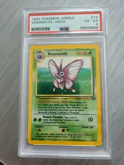 Pokemon 1999 Jungle Venomoth 13/64 PSA 4 POP 4 - Image 1