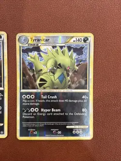 2010 POKEMON HEARTGOLD & SOULSILVER UNLEASHED 26 TYRANITAR Holo/Reverse Holo - Image 3