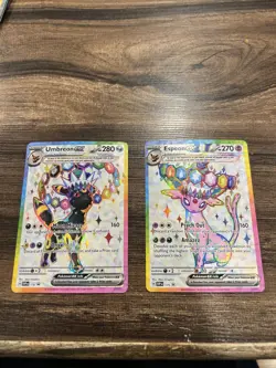 Pokemon Umbreon and Espeon Black Star Promo SVP175 SVP176 Figure Collection NM#2 - Image 1