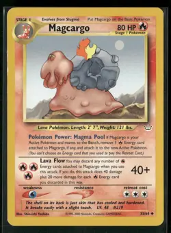 Magcargo 33/64 Uncommon Neo Revelation Pokemon Lightly Played - Image 1