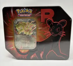 NEW SEALED POKEMON TCG SCARLET & VIOLET PERSIAN DESTINED RIVALS TEAM ROCKET TIN - Image 1