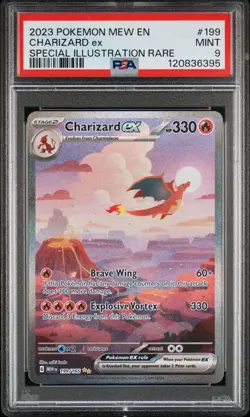 2023 POKEMON MEW EN-151 SPECIAL ILLUSTRATION RARE #199 CHARIZARD EX PSA 9 - Image 1