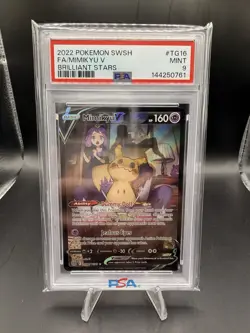 2022 Pokemon Sword & Shield Mimikyu V Full Art #TG16 Brilliant Stars PSA 9 - Image 1