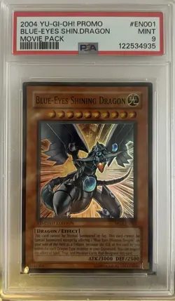 2004 YU-GI-OH! PROMO MOVIE PACK #EN001 BLUE-EYES SHINING DRAGON PSA 9 - Image 1