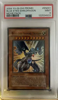 2004 YU-GI-OH! PROMO MOVIE PACK #EN001 BLUE-EYES SHINING DRAGON PSA 9 - Image 1