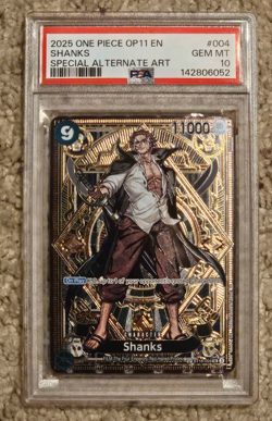 2025 ONE PIECE ST16-004 OP11 A FIST OF DIVINE SPEED SHANKS SP ALT ART PSA 10 9c - Image 1
